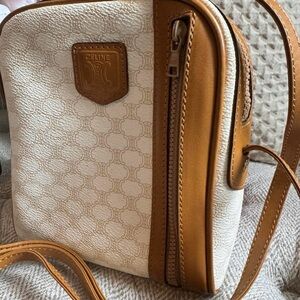 Celine Cream and Brown Crossbody Bag